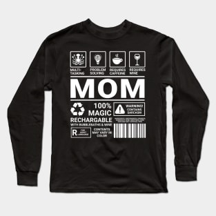 MOM Nutrition Facts Long Sleeve T-Shirt